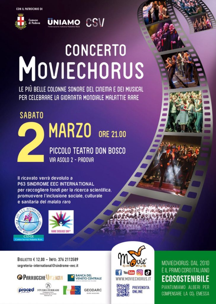 Locandina del concerto per la raccolta fondi del 2 marzo al piccolo teatro don bosco, Padova