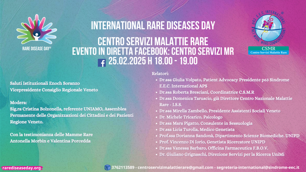 Locandina evento del 25 febbraio 2025 - International Rare Diseases Day