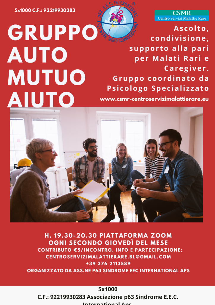 Locandina gruppo auto mutuo aiuto: ascolto, condivisione e supporto